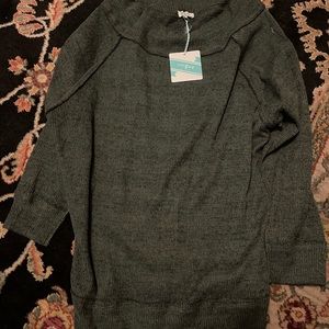 VICI Honest to Goodness Off the Shoulder Sweater Dress in Olive